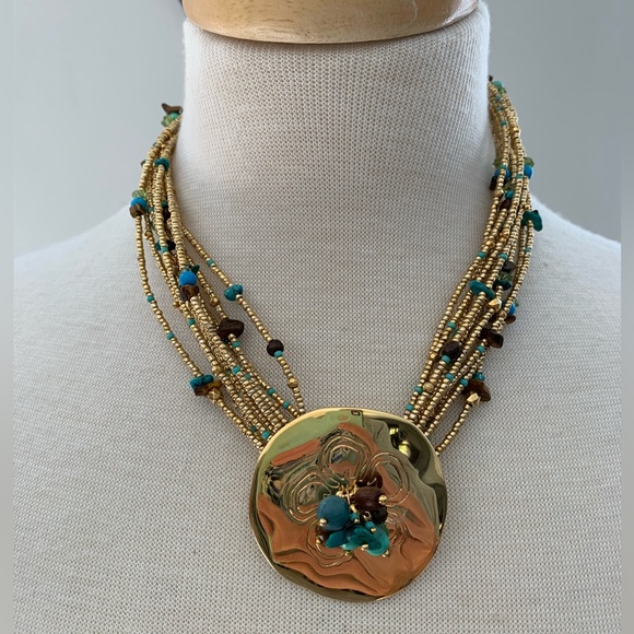 Jewelry Joan Rivers Costume Piece Of Gold Tone With Turquoises Poshmark